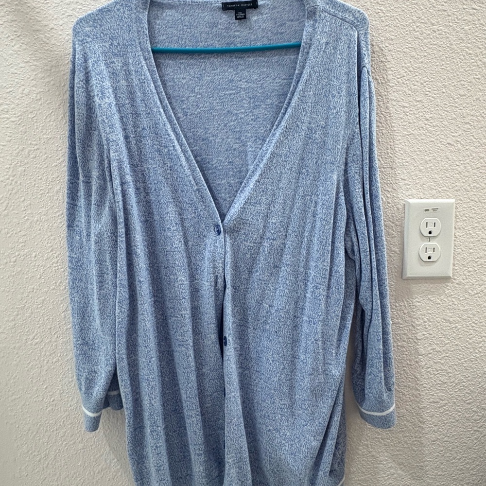Tommy Hilfiger Light Blue Button-Up Cardigan